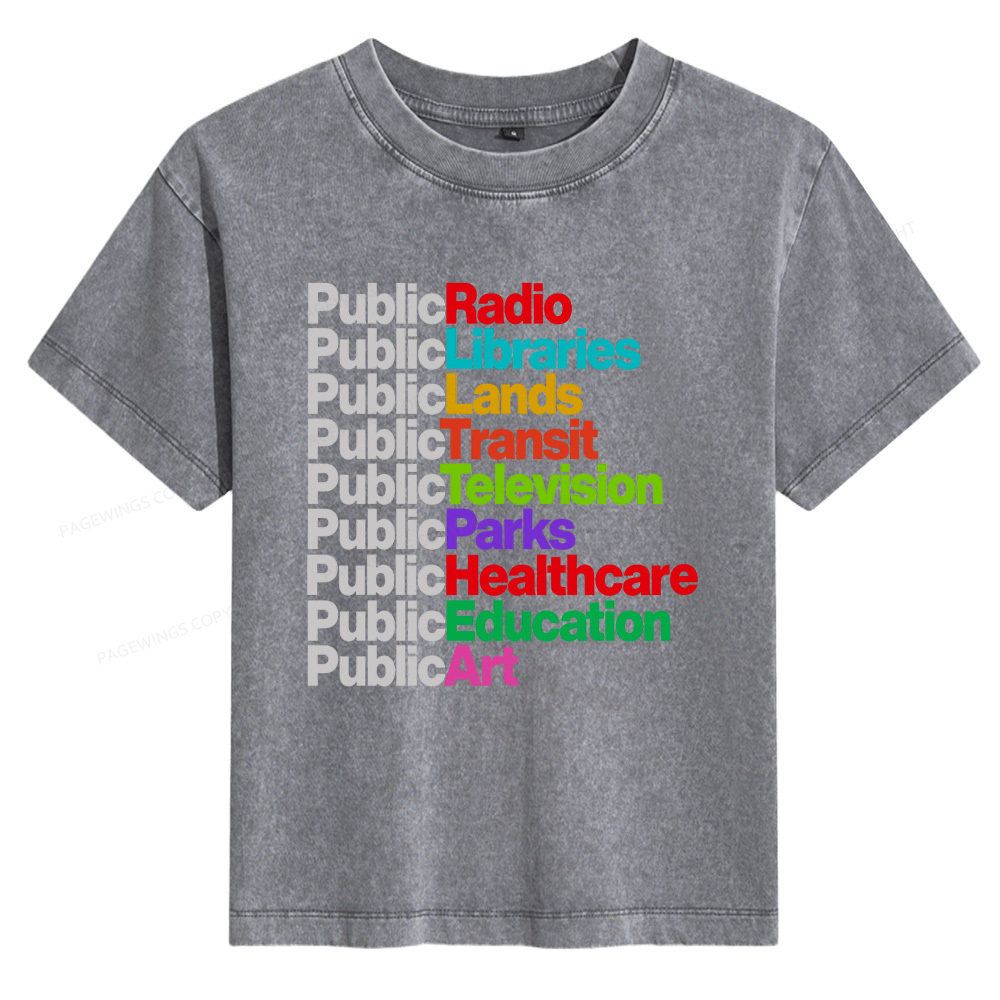 Pagewings Public Libraries Women's Washed T-shirt