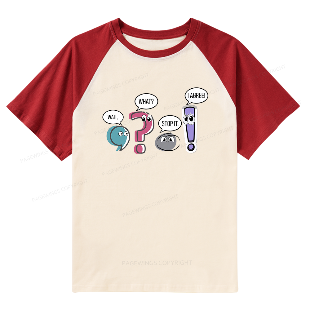 Pagewings Funny Grammar Raglan T-shirt