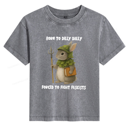 Pagewings Born to Dilly Dally Forced to Fight Fascists Women's Washed T-shirt