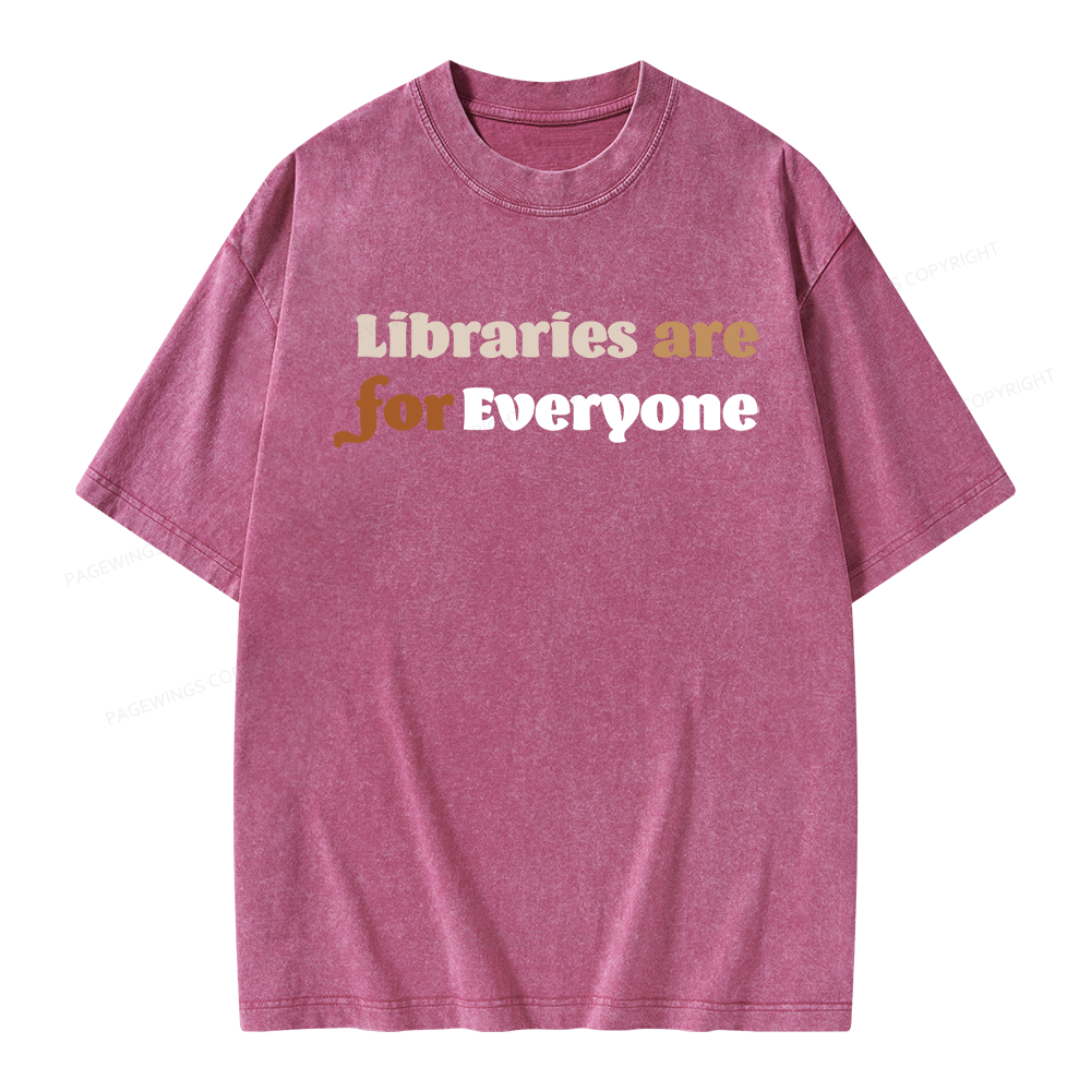 Pagewings Libraries are for Everyone Unisex Washed T-shirt