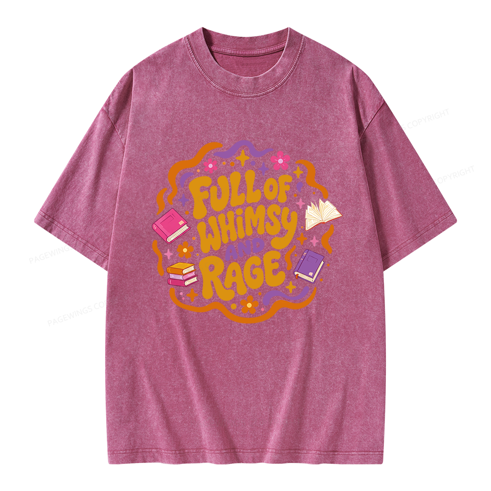 Pagewing Full Of Whimsy And Rage Unisex Washed T-shirt