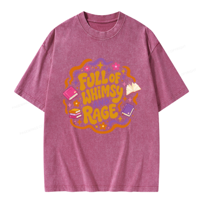 Pagewing Full Of Whimsy And Rage Unisex Washed T-shirt