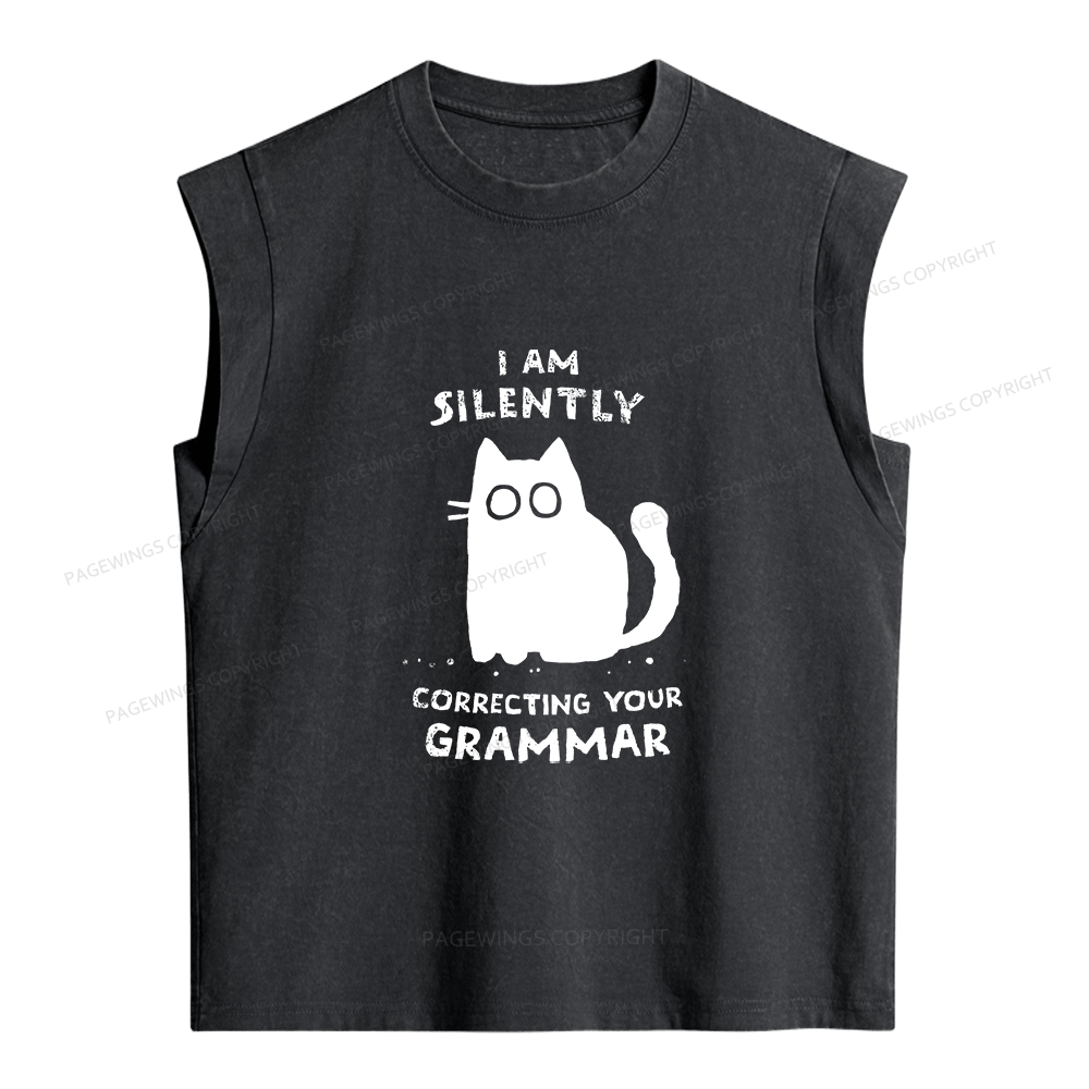 Pagewing Correcting Your Grammar Women's Washed Tank Top
