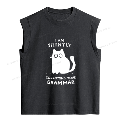 Pagewing Correcting Your Grammar Women's Washed Tank Top