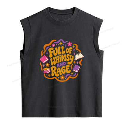 Pagewing Full Of Whimsy And Rage Women's Washed Tank Top