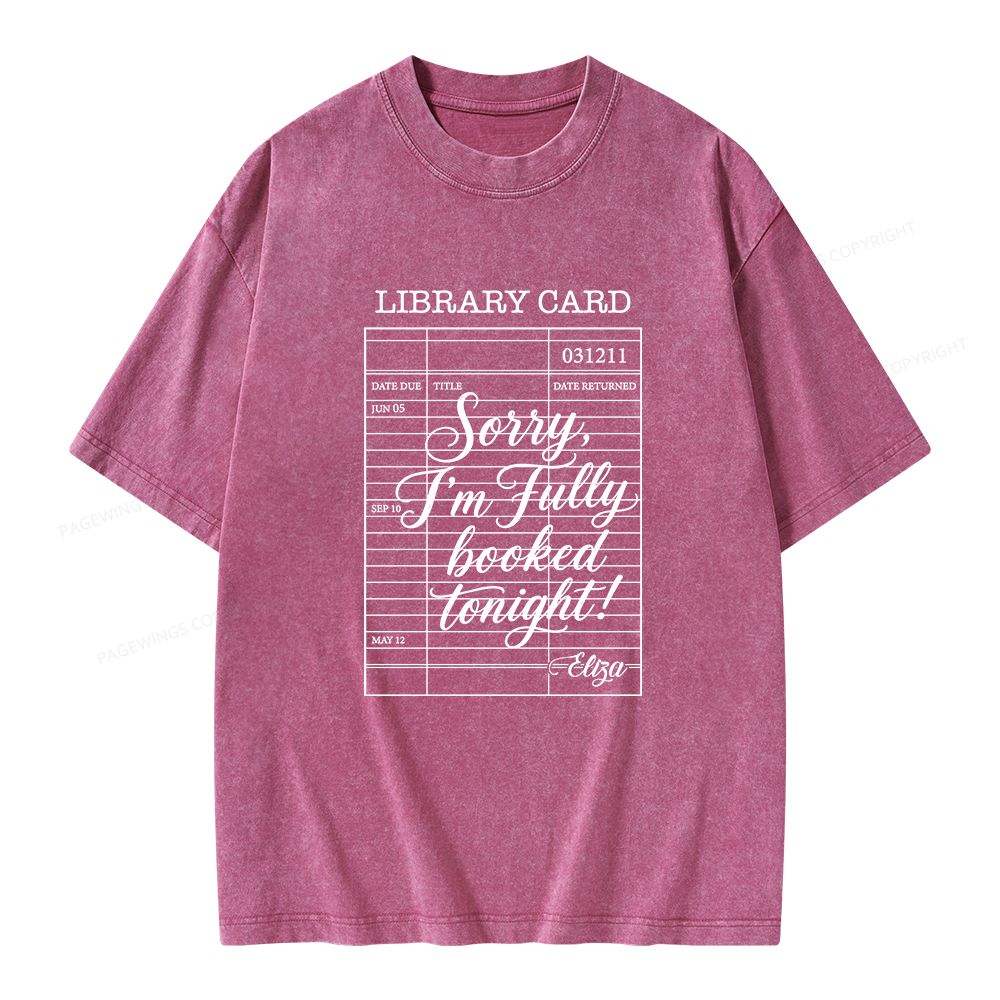 Pagewing Library Card Kindle Unisex Washed T-shirt