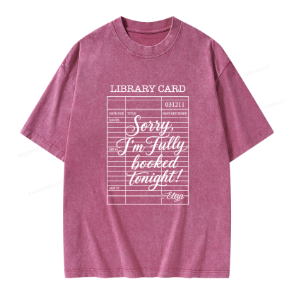 Pagewing Library Card Kindle Unisex Washed T-shirt