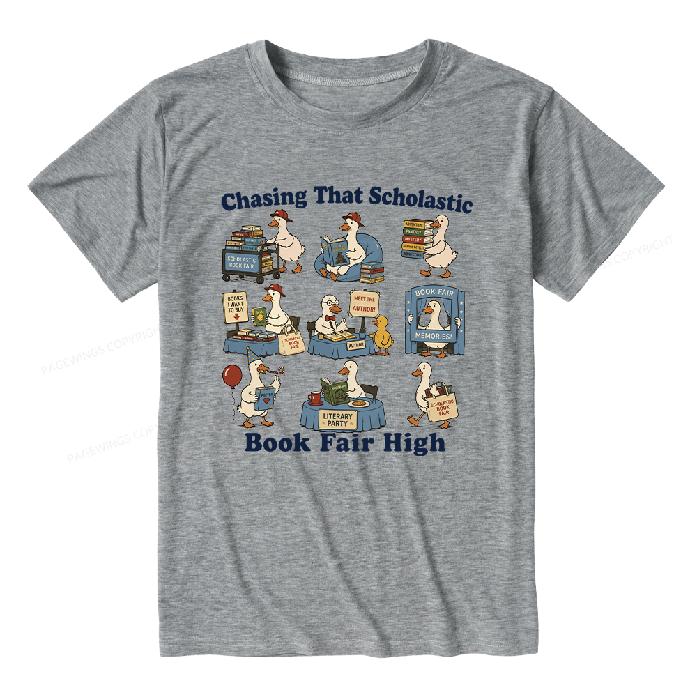Pagewings Soft Chasing That Scholastic Book Fair High Unisex Heather T-Shirt