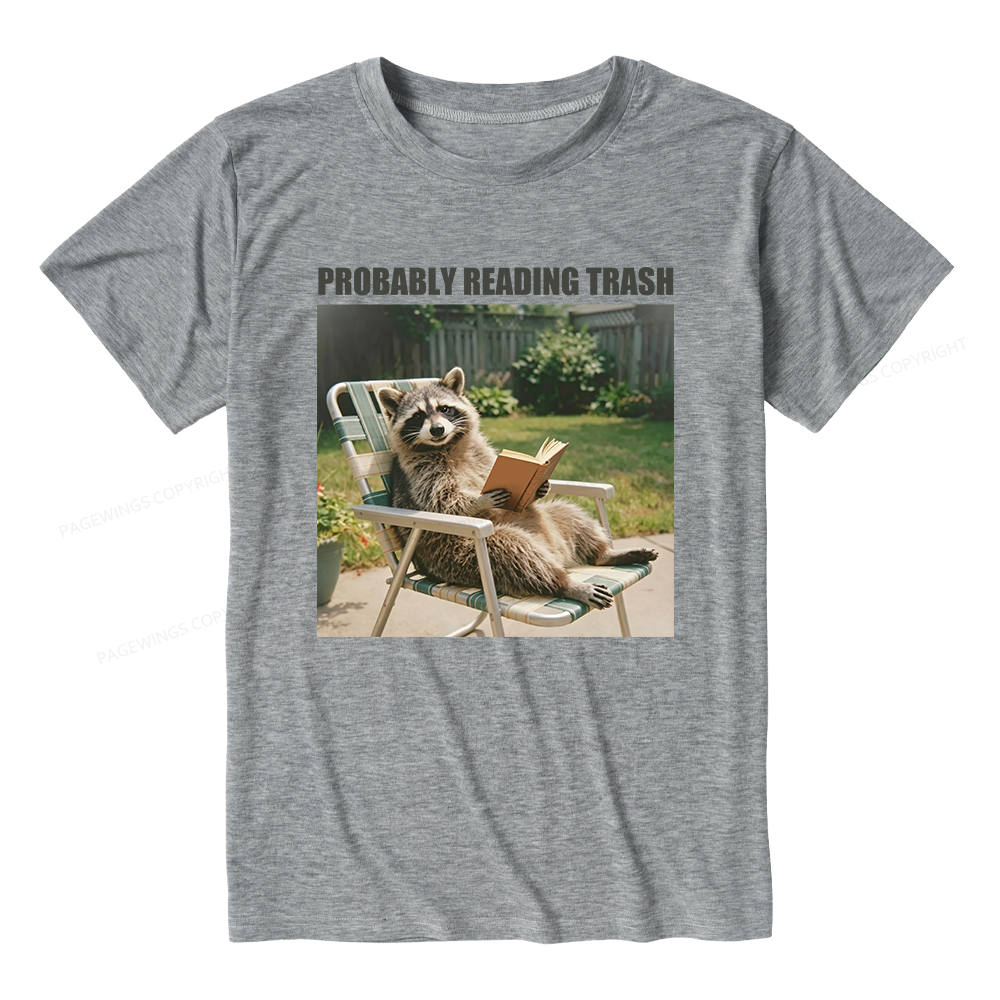 Pagewings Soft Probably Reading Trash Unisex Heather T-Shirt