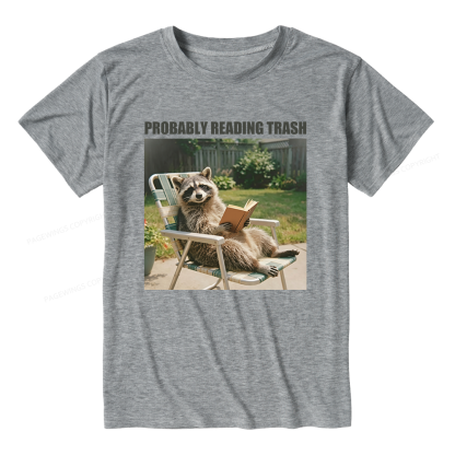 Pagewings Soft Probably Reading Trash Unisex Heather T-Shirt