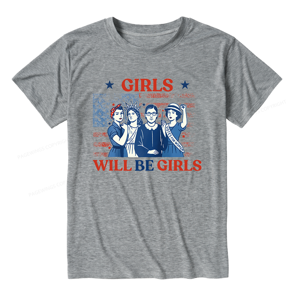 Pagewings Soft Girls Will be Girls Unisex Heather T-Shirt