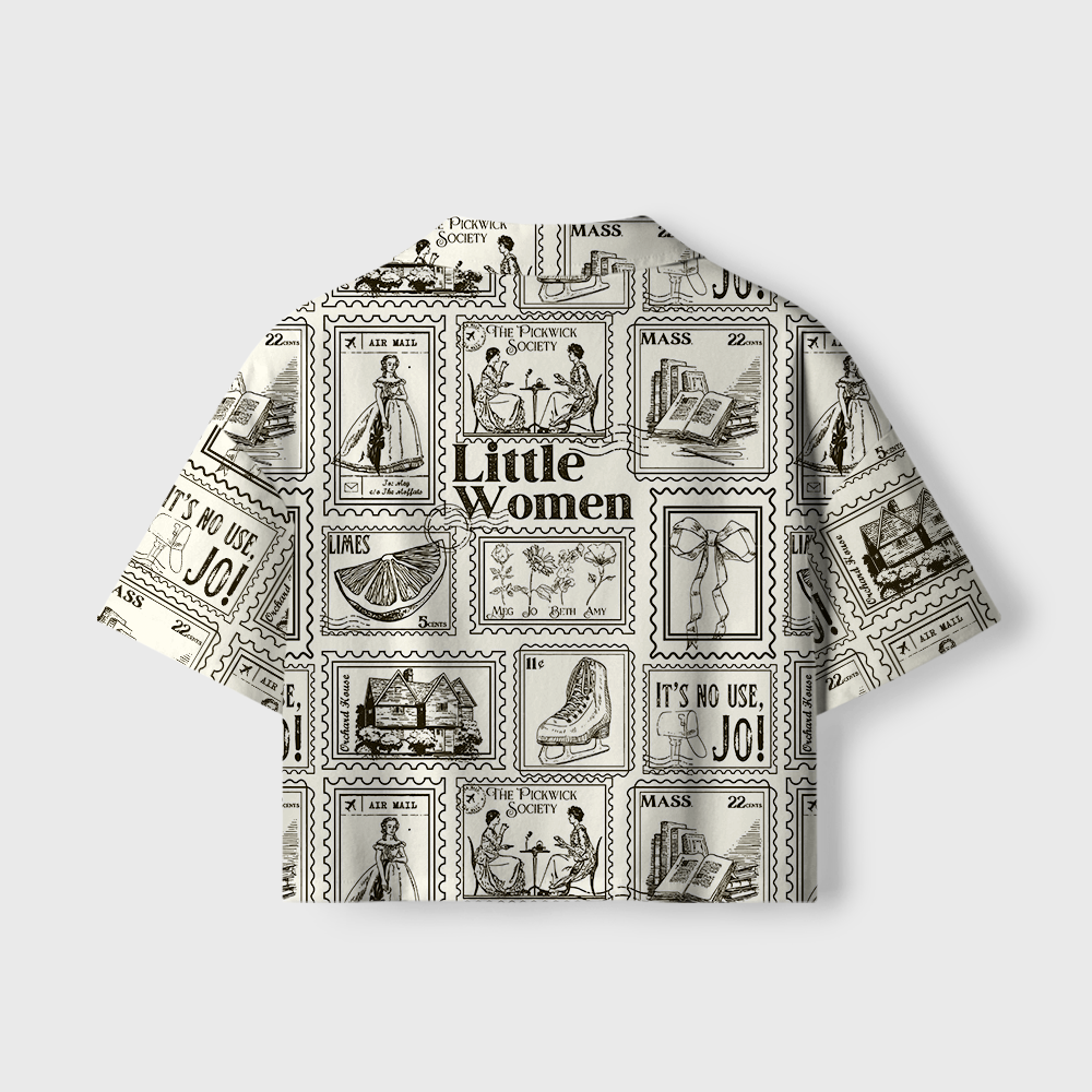 Pagewings Book Lover Camp Collar Women's Camp Shirt