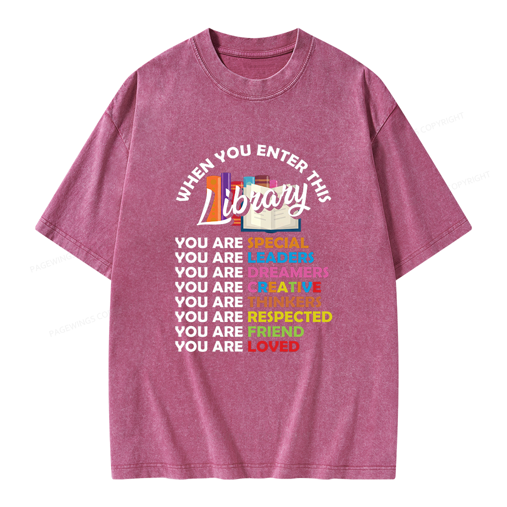 Pagewing When You Enter This Library Unisex Washed T-shirt