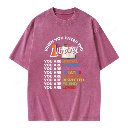 Pagewing When You Enter This Library Unisex Washed T-shirt