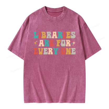 Pagewing Libraries Are For Everyone Unisex Washed T-shirt