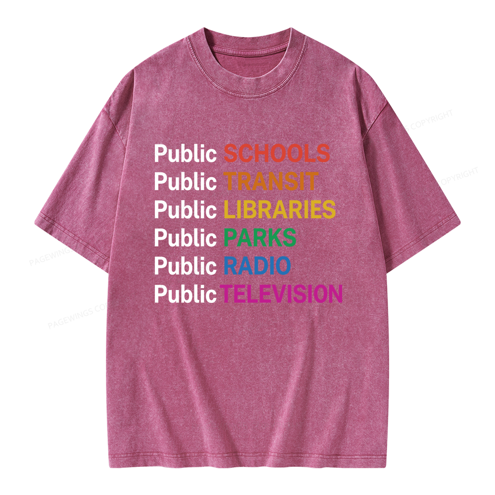 Pagewing Public Services Unisex Washed T-shirt