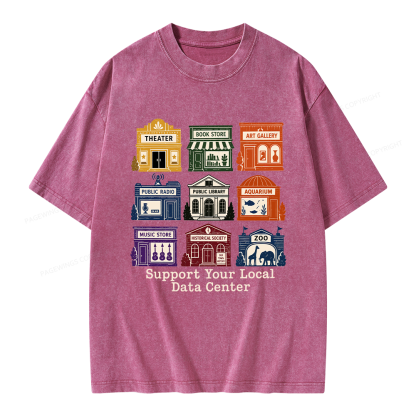 Pagewing Support Your Local Data Center Unisex Washed T-shirt