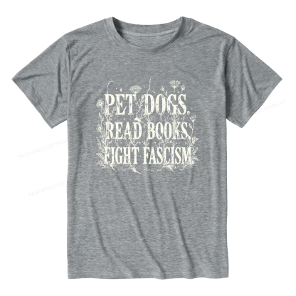 Pagewings Soft Anti Fascism Book Lover Unisex Heather T-Shirt