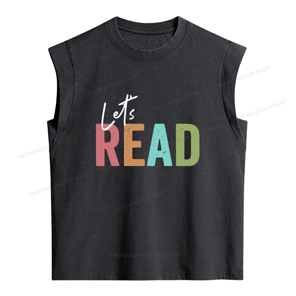 Pagewing Let's Read Women's Washed Tank Top