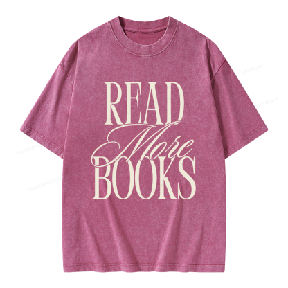 Pagewing Read More Books Unisex Washed T-shirt
