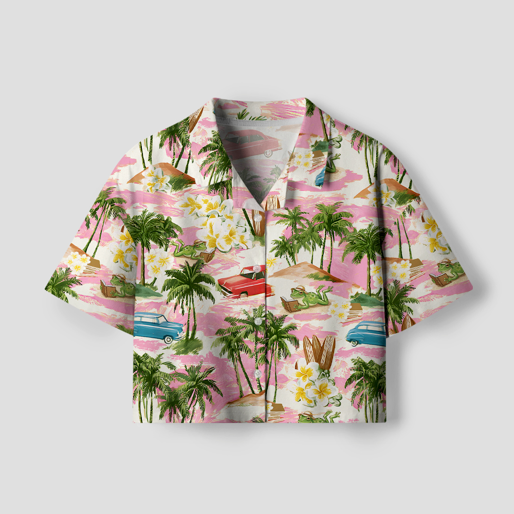Pagewings Frog Book Lover Women's Camp Shirt