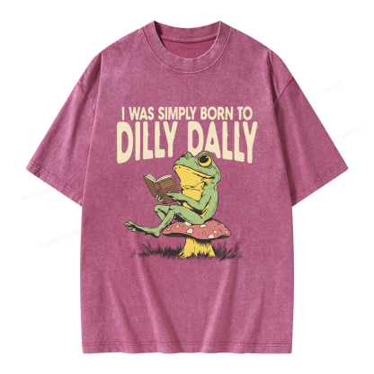 Pagewing Born to Dilly Dally Unisex Washed T-shirt