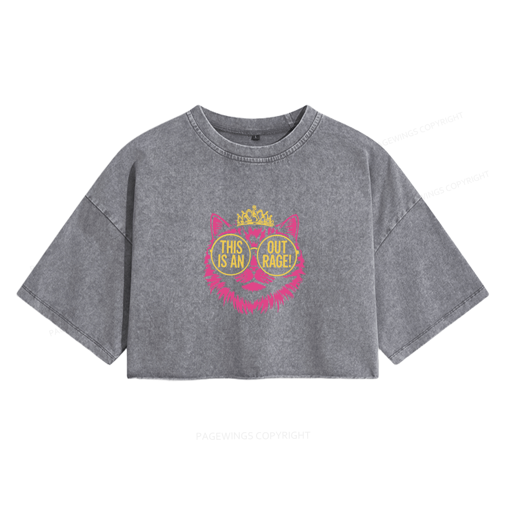 Pagewings This is an Outrage Women's Washed Cropped T-shirt
