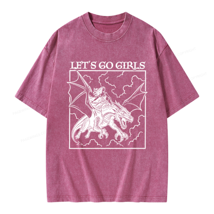 Pagewing Let's Go Girls Unisex Washed T-shirt