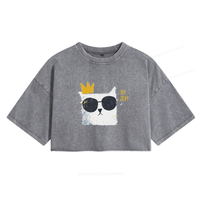 Pagewings Sci-Fi Bookish Women's Washed Cropped T-shirt