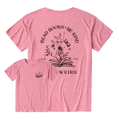 Pagewings Soft Read Books Be Kind Stay Weird Unisex Heather T-Shirt