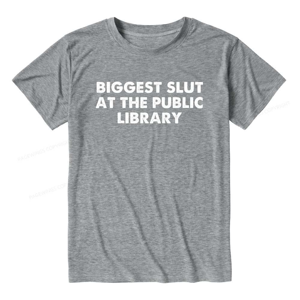Pagewings Soft Biggest Slut At The Public Library Unisex Heather T-Shirt