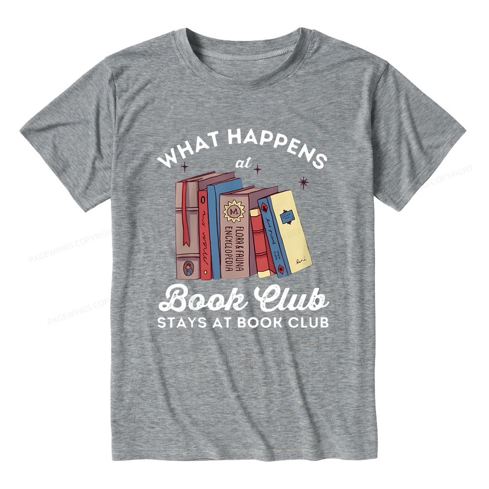 Pagewings Soft What Happens At Book Club 10098 Bookish Unisex Heather T-Shirt