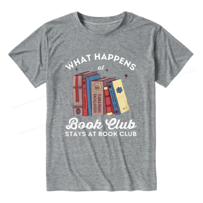 Pagewings Soft What Happens At Book Club 10098 Bookish Unisex Heather T-Shirt