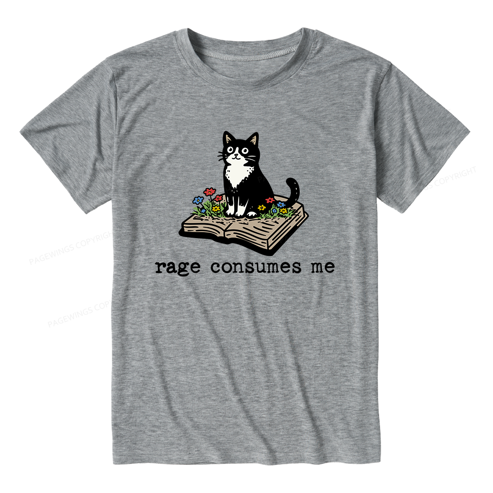 Pagewings Soft Rage Consumes Me 14671 Bookish Unisex Heather T-Shirt