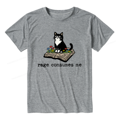 Pagewings Soft Rage Consumes Me 14671 Bookish Unisex Heather T-Shirt