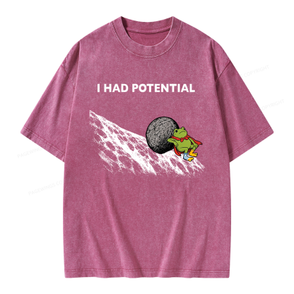 Pagewing I Had Potential Unisex Washed T-shirt