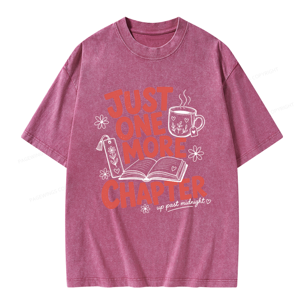 Pagewing Just One More Chapter Unisex Washed T-shirt