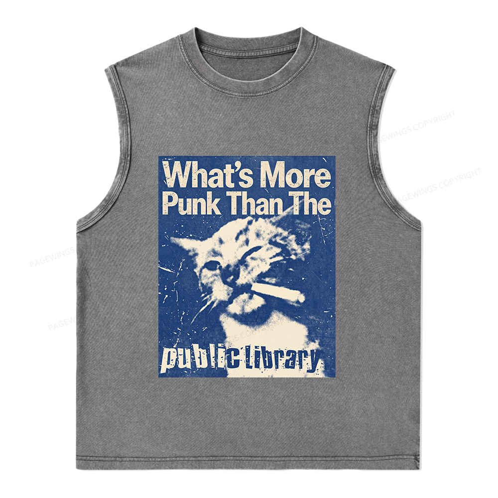 Pagewings More Punk Than The Public Library15772 Bookish Unisex Washed Tank Top