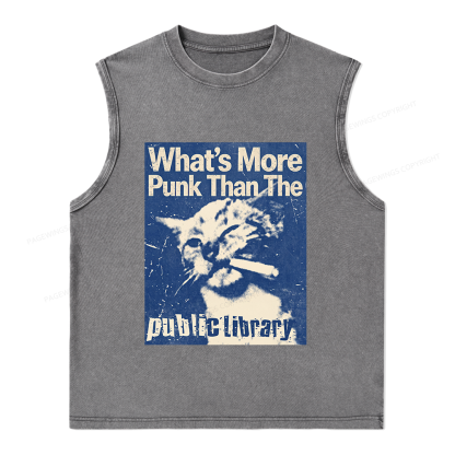 Pagewings More Punk Than The Public Library15772 Bookish Unisex Washed Tank Top