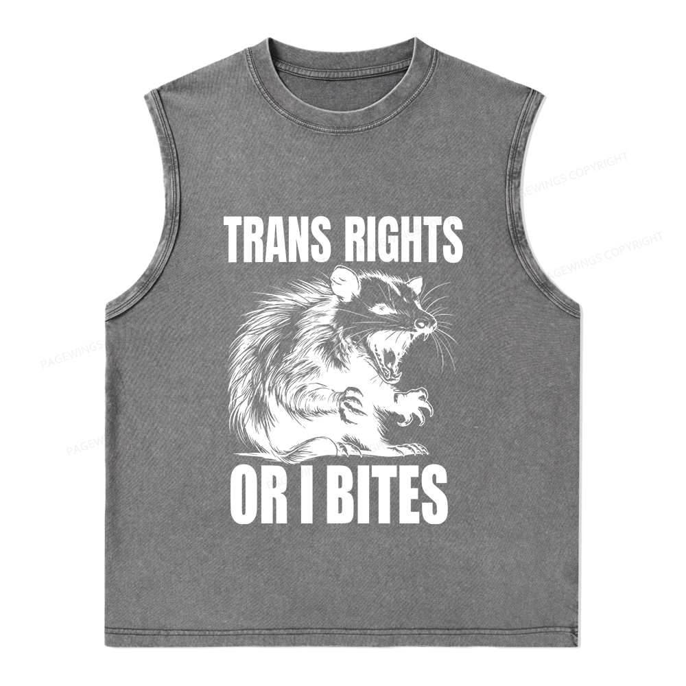 Pagewings Trans Rights15860 Bookish Unisex Washed Tank Top