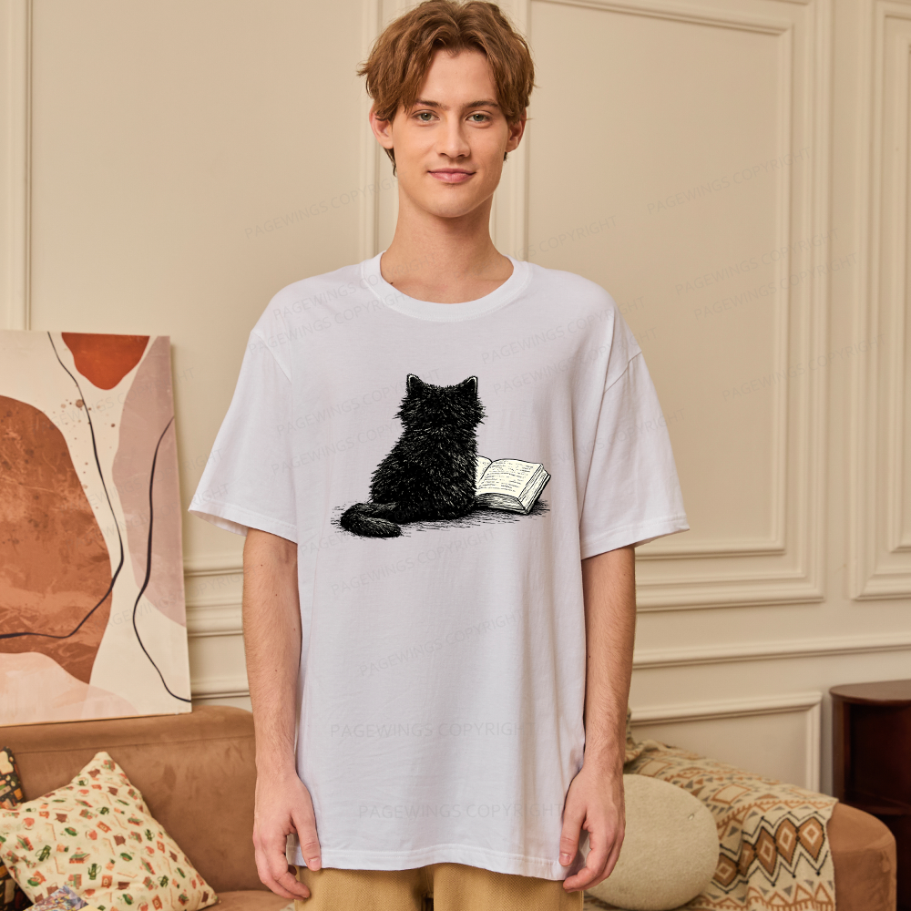 Pagewings Reading Cat Book Lover15363 Bookish Unisex Classic T-shirt