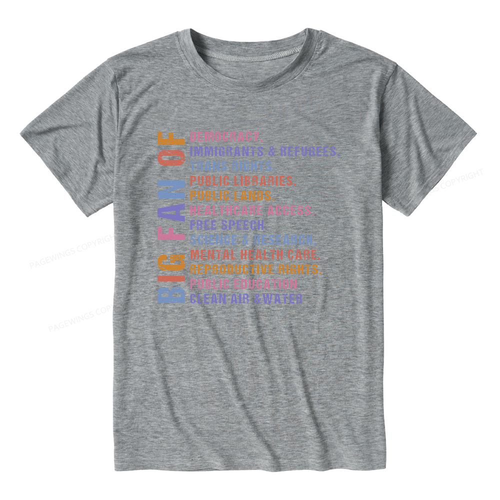 Pagewings Soft Big Fan of Human Rights 14672 Bookish Unisex Heather T-Shirt