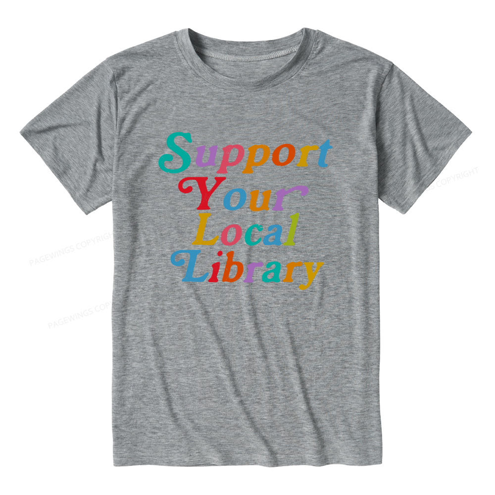Pagewings Soft Support Your Local Library 11637 Bookish Unisex Heather T-Shirt