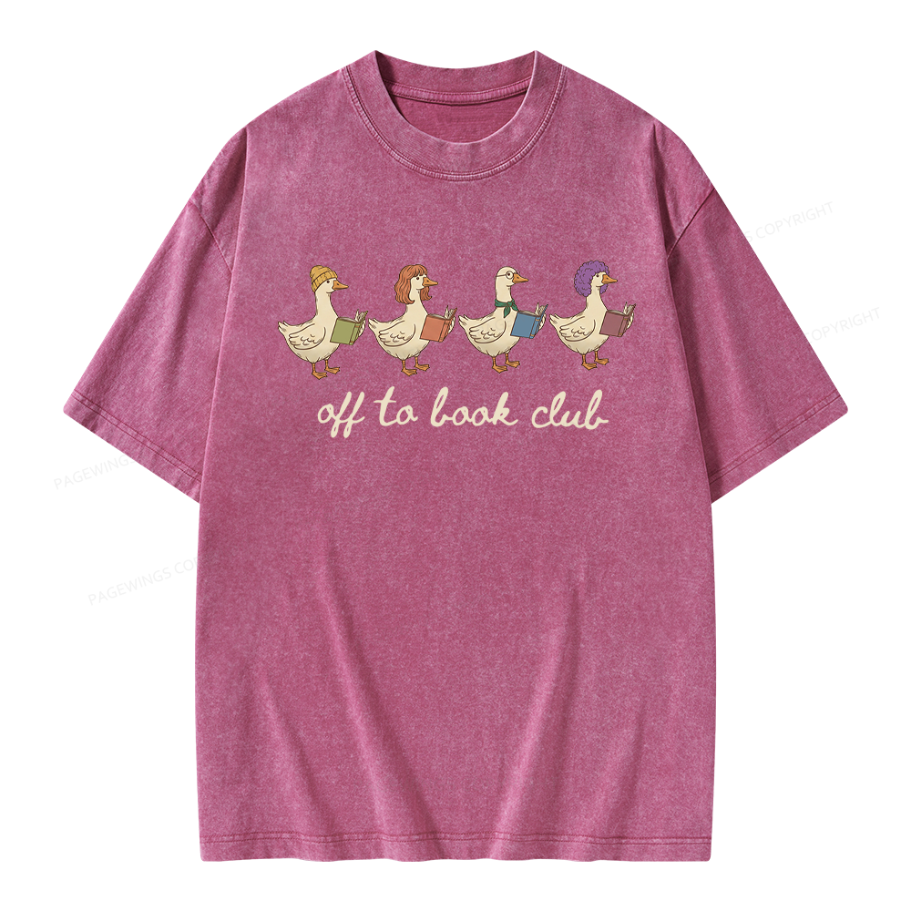 Pagewing Off To Book Club Unisex Washed T-shirt
