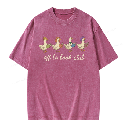 Pagewing Off To Book Club Unisex Washed T-shirt