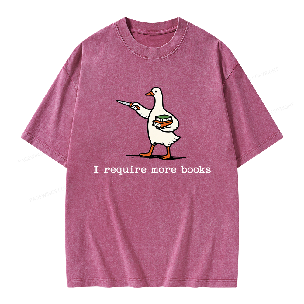 Pagewing Silly Goose Book Lover Unisex Washed T-shirt
