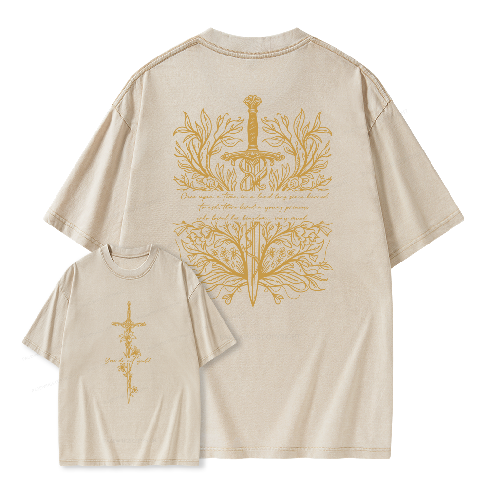 Pagewing Reading Fantasy Bookish Unisex Washed T-shirt