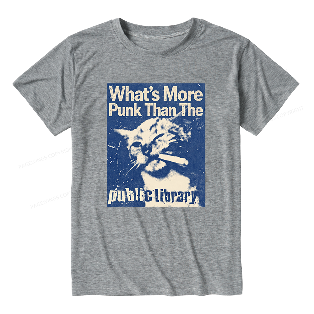 Pagewings Soft What's More Punk Than The Public Library Bookish Unisex Heather T-Shirt