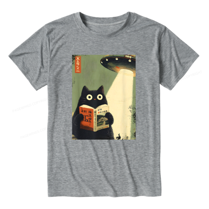 Pagewings Soft Cat Book Lovers Bookish Unisex Heather T-Shirt