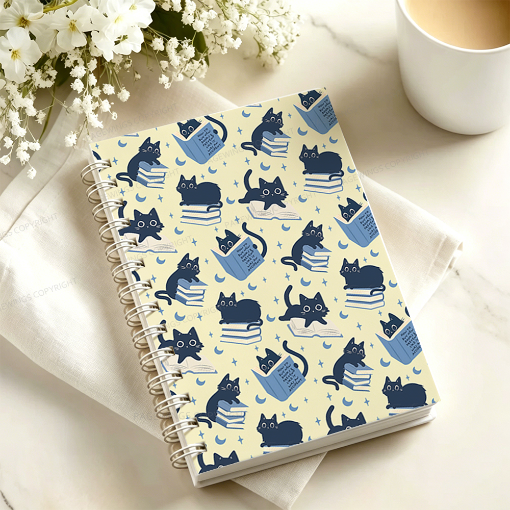 Pagewings Reading Cat Spiral Notebook